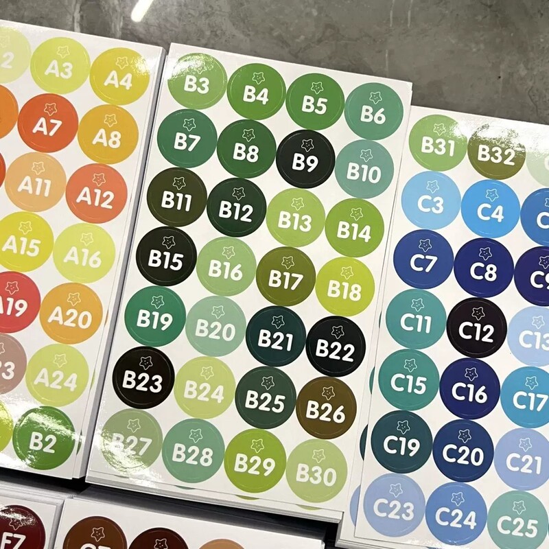 221 color number new color card universal bead stickers, bead fusion bead labels, full color series stickers