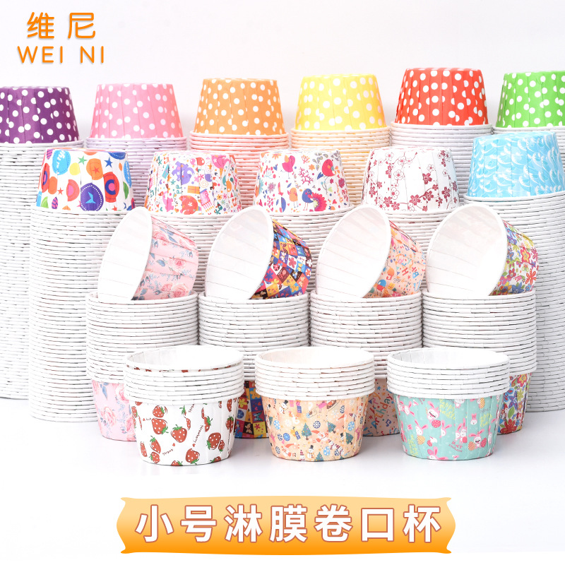 Pooh engrosada taza de papel pastel hogar muffin taza de tamaño pequeño titular de papel para hornear curling taza de papel recubierto rollo de taza