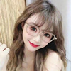 Xiaohongshu glasses male myopia frame ultra -light TR transparent black frame anti -blue light glasses female plain face flat light mirror