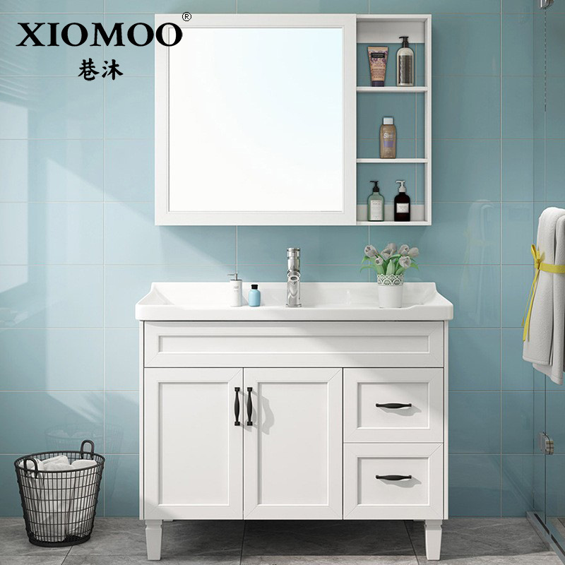 Nordic Oak Bathroom Cabinet Hanging Cabinet Toilet Locker Wall-Hanging Sanitary Ware Cabinet Wash and Face Wash Combination