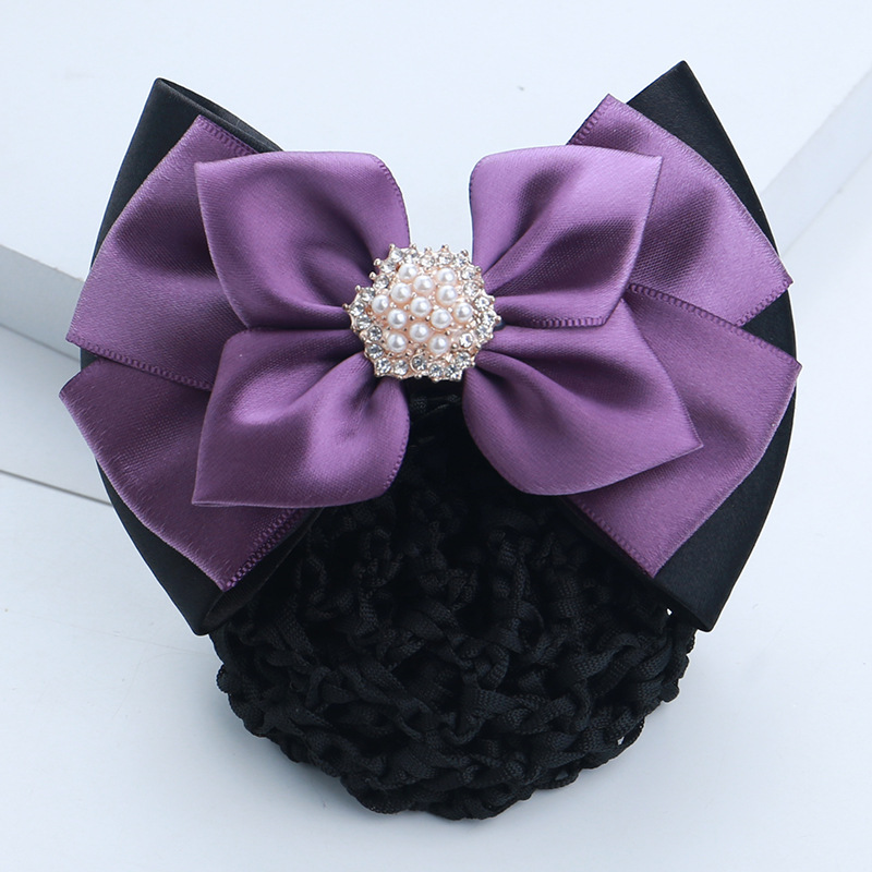 Hair Net Head Flower, Professional Nurse Pearl Hairpin, Korean Style Hair Accessory, Professional Head Flower Bow, Bank, Hotel, Flight Attendant