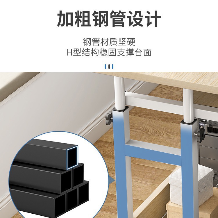 Escritorio de altura ajustable, mesa pequeña portátil y sencilla para dormitorio, uso doméstico, escritorio de estudio para estudiantes, escritorio de computadora sencillo para dormitorio o mesita de noche.
