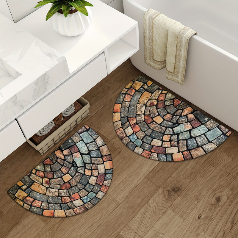 3d Illusion Bathroom Rug Non-slip Absorbent Quick Dry Chenille Mat_voghion.com