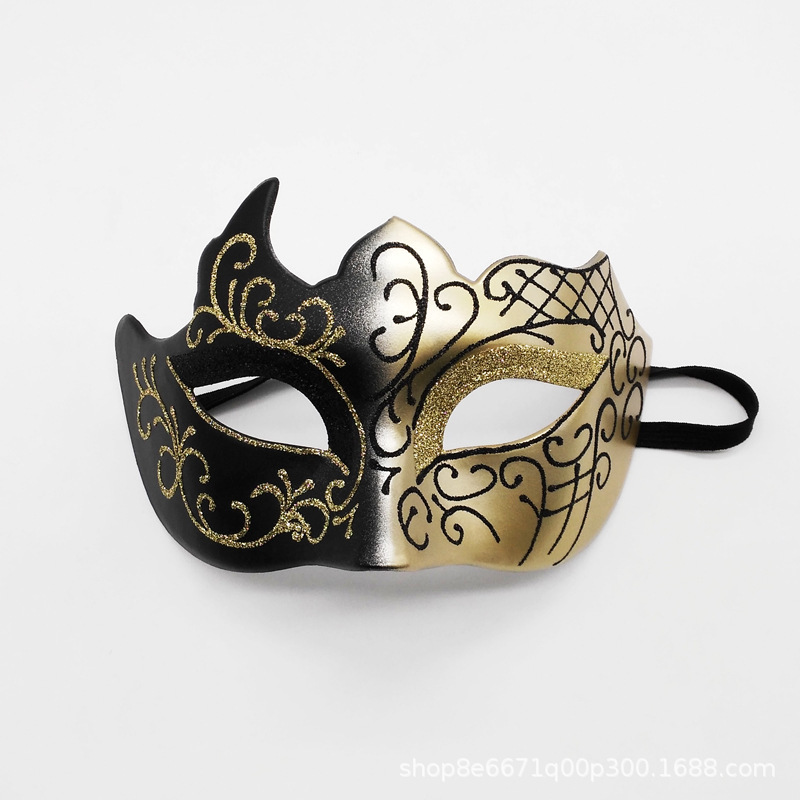 Carnaval transfronterizo lateral mariposa máscara de mitad de cara veneciana de alta calidad fiesta de baile pintada máscara de pareja para hombres