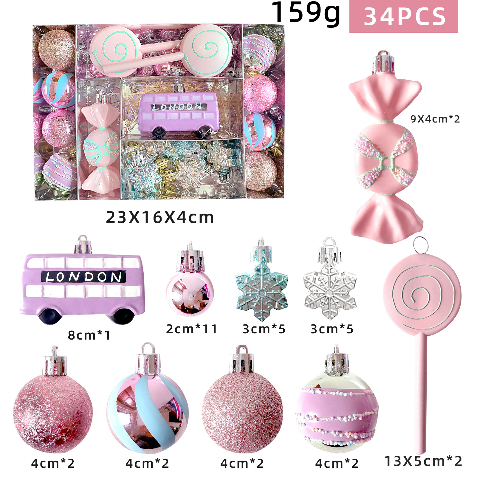 Navidad transfronteriza macaron set bolas de Navidad series de dulces de colorido bolas de plástico colgante árbol de Navidad