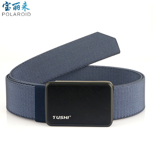 Cross-border hot selling new style aluminum alloy tactical belt elastic woven belt fashionable young men's casual belt
