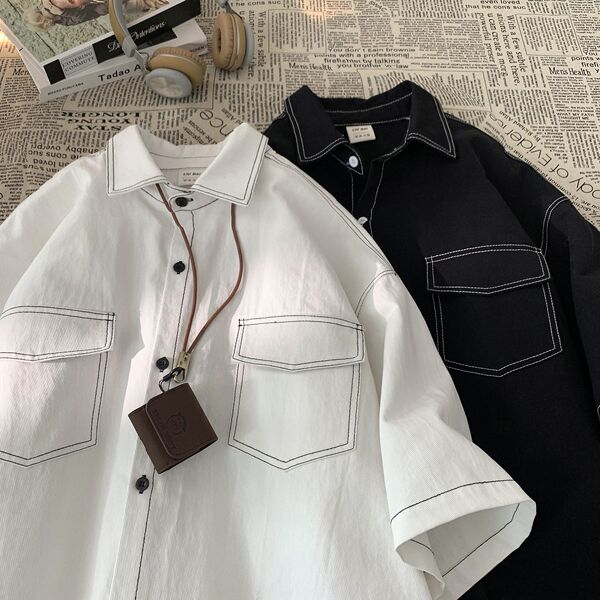 Summer small design Japanese retro shirt for leisure