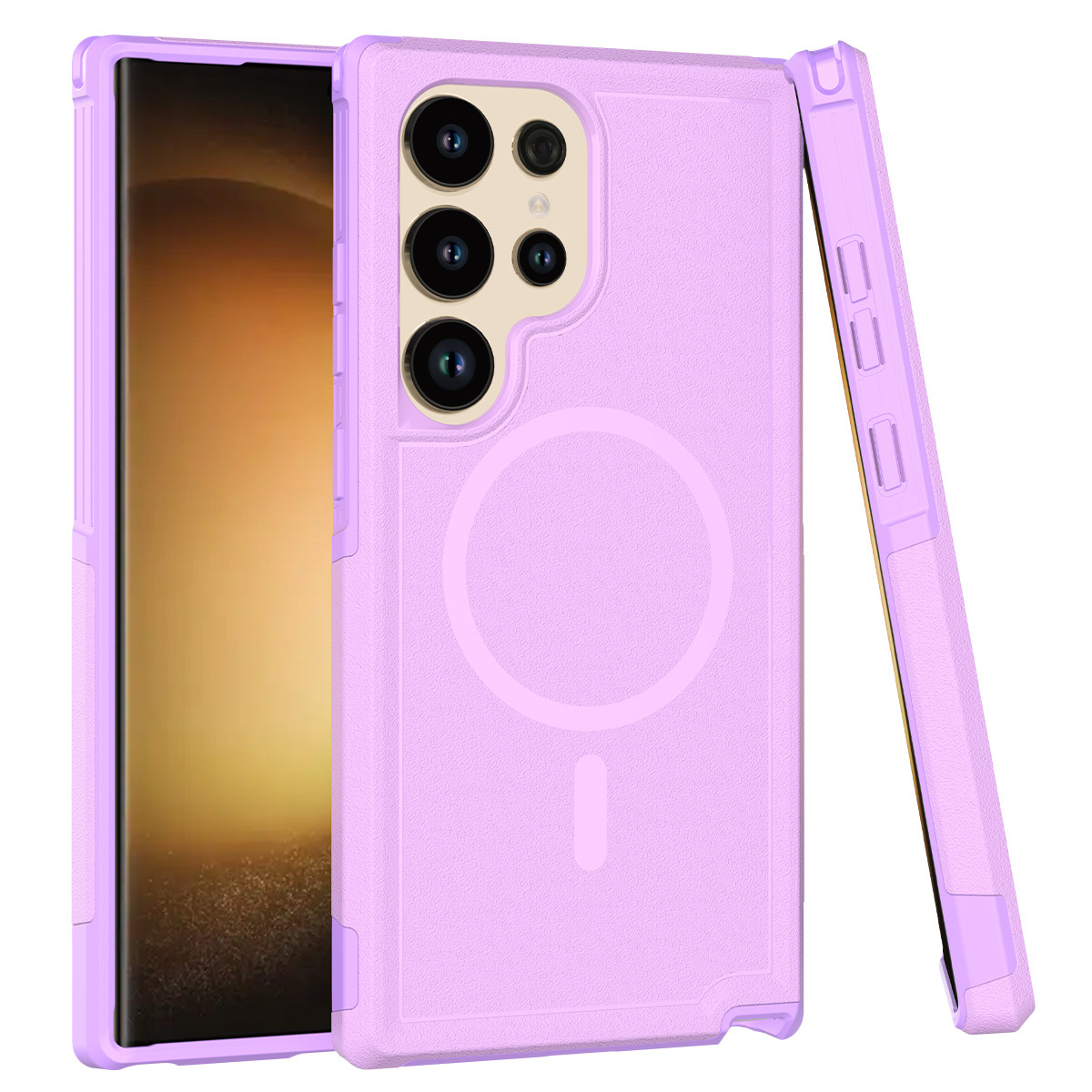 Punto aplicable Samsung S24 Ultra 2 en 1 funda para teléfono móvil con armadura Magsafe funda anticaída magnética SAM