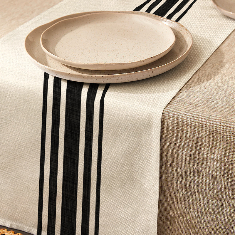 110g Weight Tablecloths Home Textiles & Decor Type cotton and linen, Polyester Material Stripe, Plant Pattern Elegant, Simple Style Style Elegant Simple Style Stripe Plant Cotton And Linen Polyester Tablecloths 10