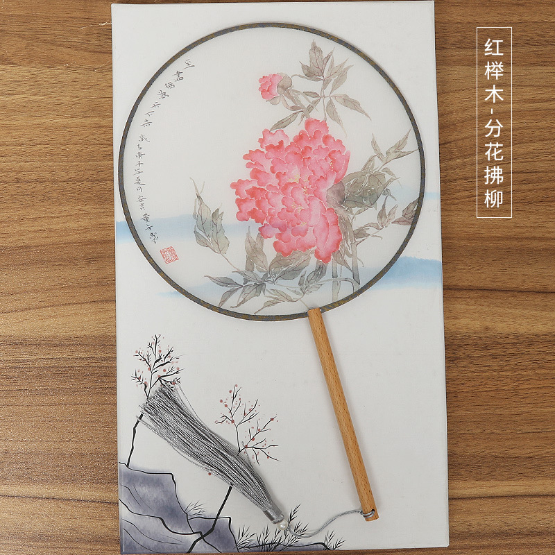 Hanfu ventilador de estilo antiguo ventilador redondo ventilador de baile clásico translúcido ventilador redondo fábrica al por mayor