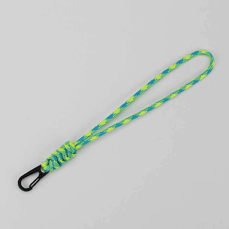 Nueva Tarjeta de cuerda de cuello de cordón multifuncional Teléfono móvil Clave cuerda de muñeca corta cuerda de paraguas tejida a mano anti-perdida