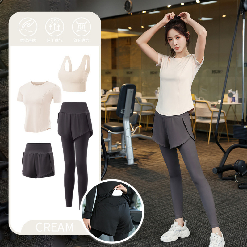 Juego de carrera para mujeres primavera y otoño principiantes de verano yoga deportivo rápido ropa seca trajes transpirables comercio exterior al por mayor