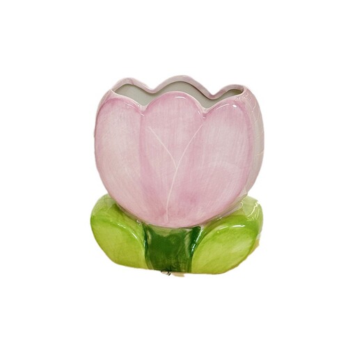 Pen holder tulip flowers ceramic ornaments desktop office dormitory creative makeup brush storage bucket stationery storage