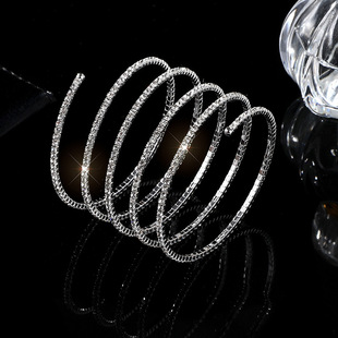 Amazon new arm ring rhinestone elastic bracelet performance belly dance bracelet bridal multi-layer chain bracelet for women