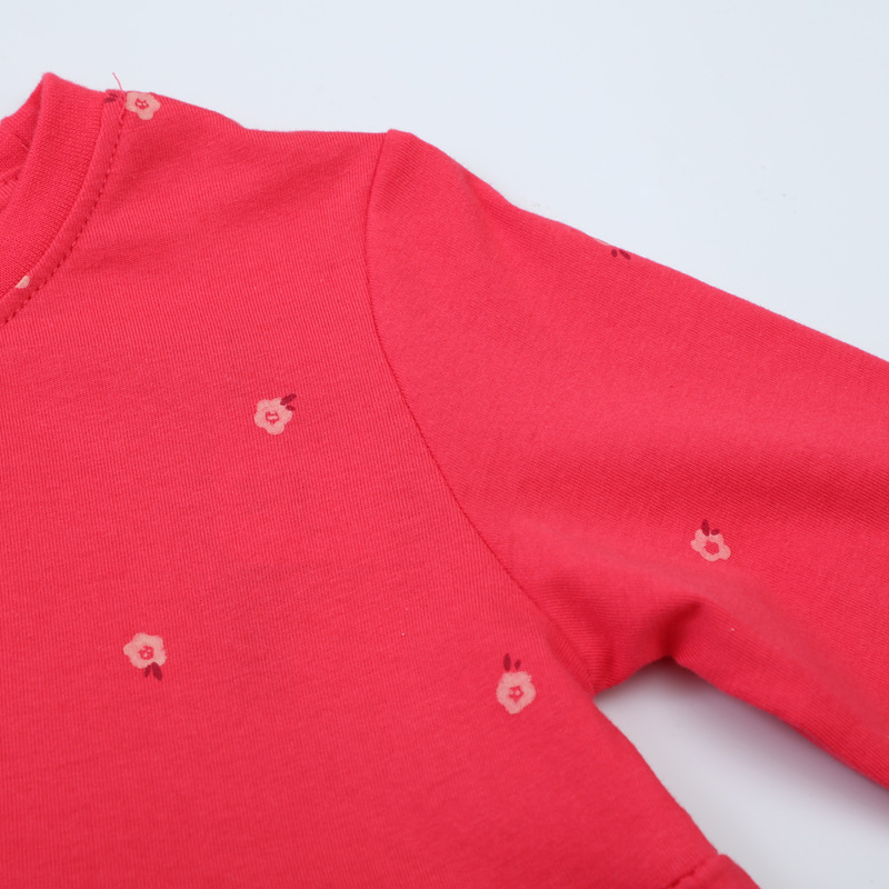 Otoño europeo y americano niñas Vestido de manga larga niños vestido lindo hogar niñas punto de algodón falda de otoño