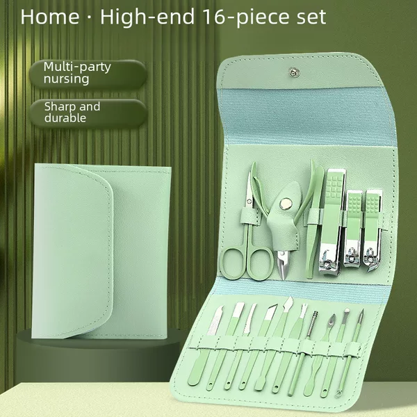 Nail Clipper Set, 16-Piece Set, Convenient Beauty Tools, Nail Clippers, Manicure Pliers, Pedicure Knife, Ear Pick, Dead Skin Remover