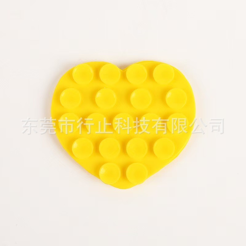 现货爱心双面硅胶吸盘手机自粘牢固多功能手机支架车载固定器跨境|undefined