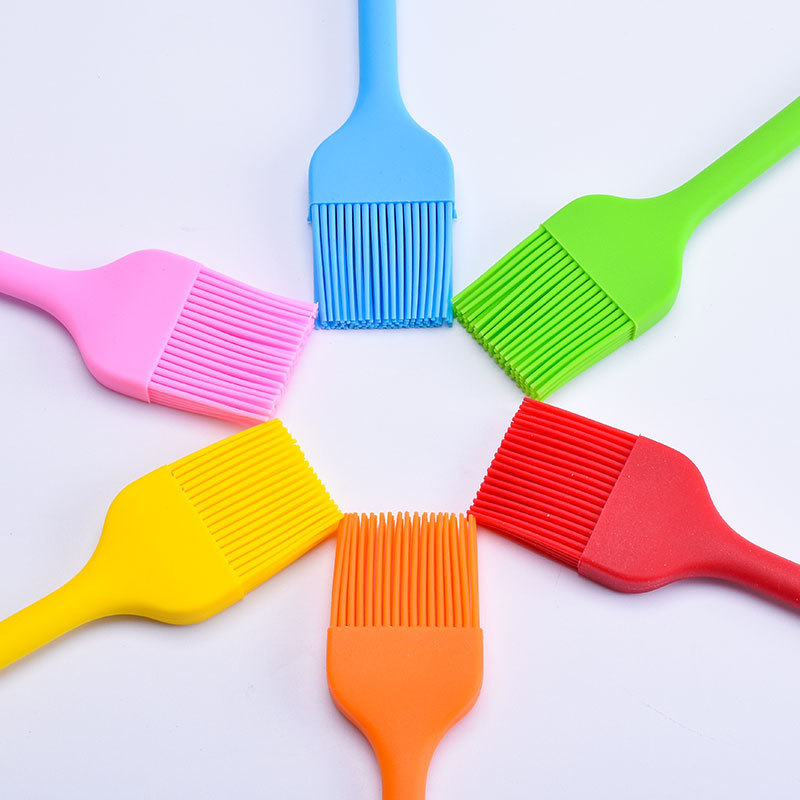 Herramientas para hornear Cepillo de aceite integrado de silicona Cepillo de condimento para barbacoa Papel de aceite resistente a altas temperaturas de seis colores