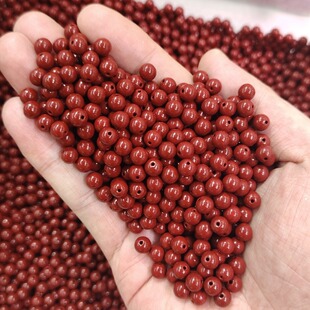 Factory direct cinnabar beads purple gold bracelet cinnabar beads beads low content bracelet accessories round beads straight hole