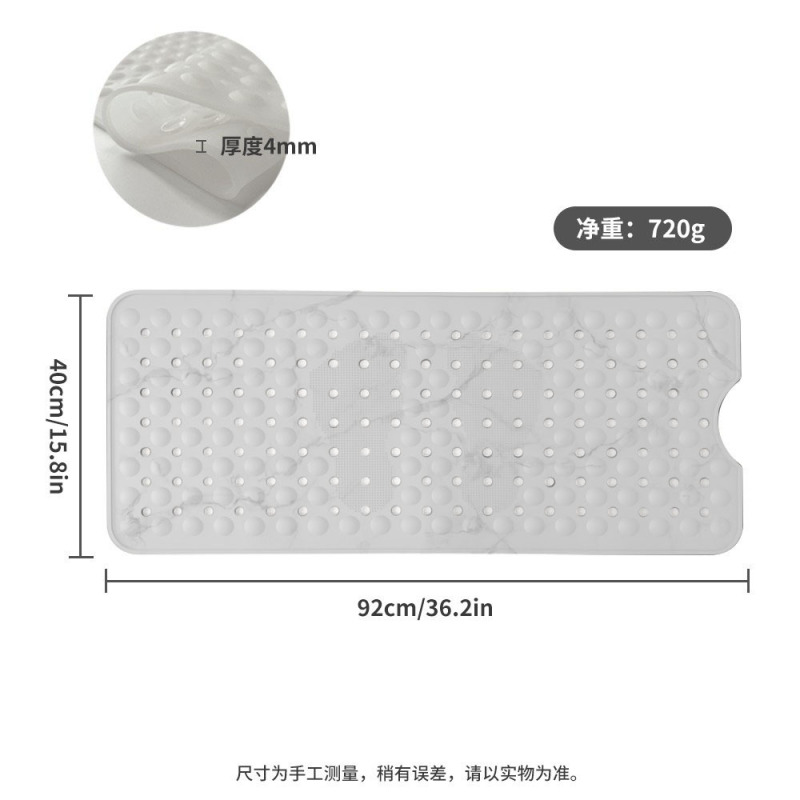跨境专供硅胶浴室防滑垫带吸盘浴缸垫卫生间专用防摔垫92*40cm|undefined