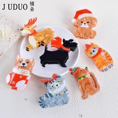 アクリル漫画の髪は大衆の創造的な祝日のかわいい動物のクリップの小さいクリスマスのサメのクリップの半分の髪飾りをつかむ