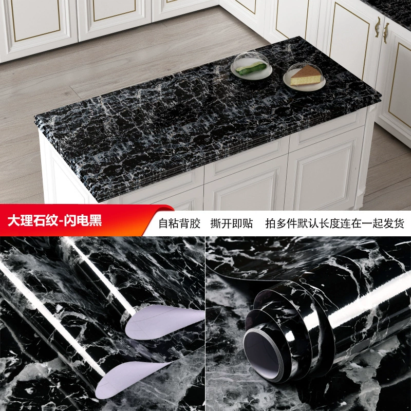 Self-adhesive Marble Vinyl Sticker Roll, Waterproof & Heat‑Resistant, Widths 40–120 cm