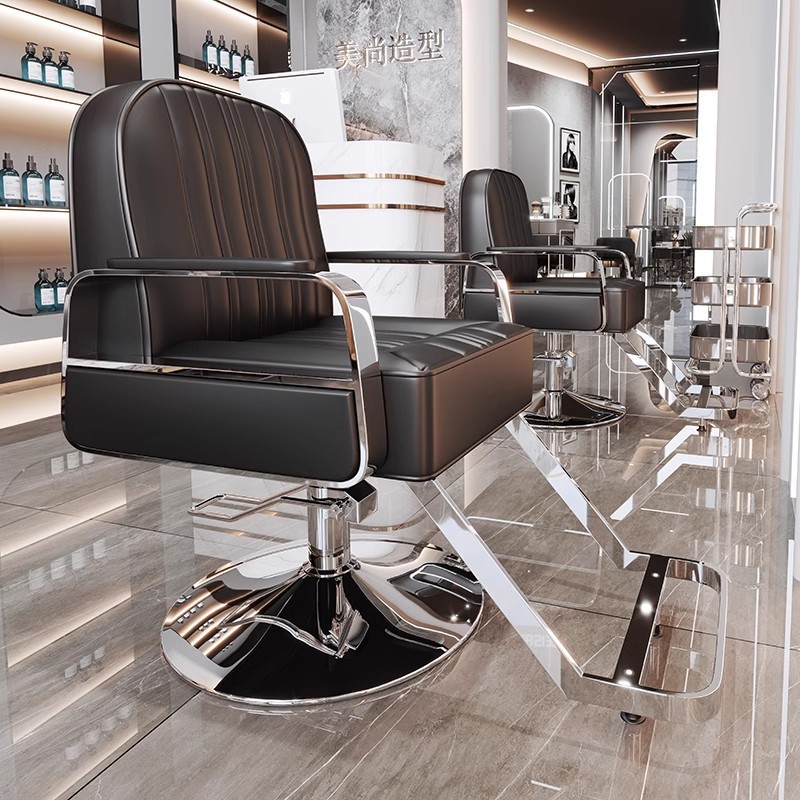 La peluquería de alta gama puede bajar la silla de peluquería, la silla de corte de pelo de teñido en caliente giratorio de elevación especial para la peluquería de alto perfil, simple image 5