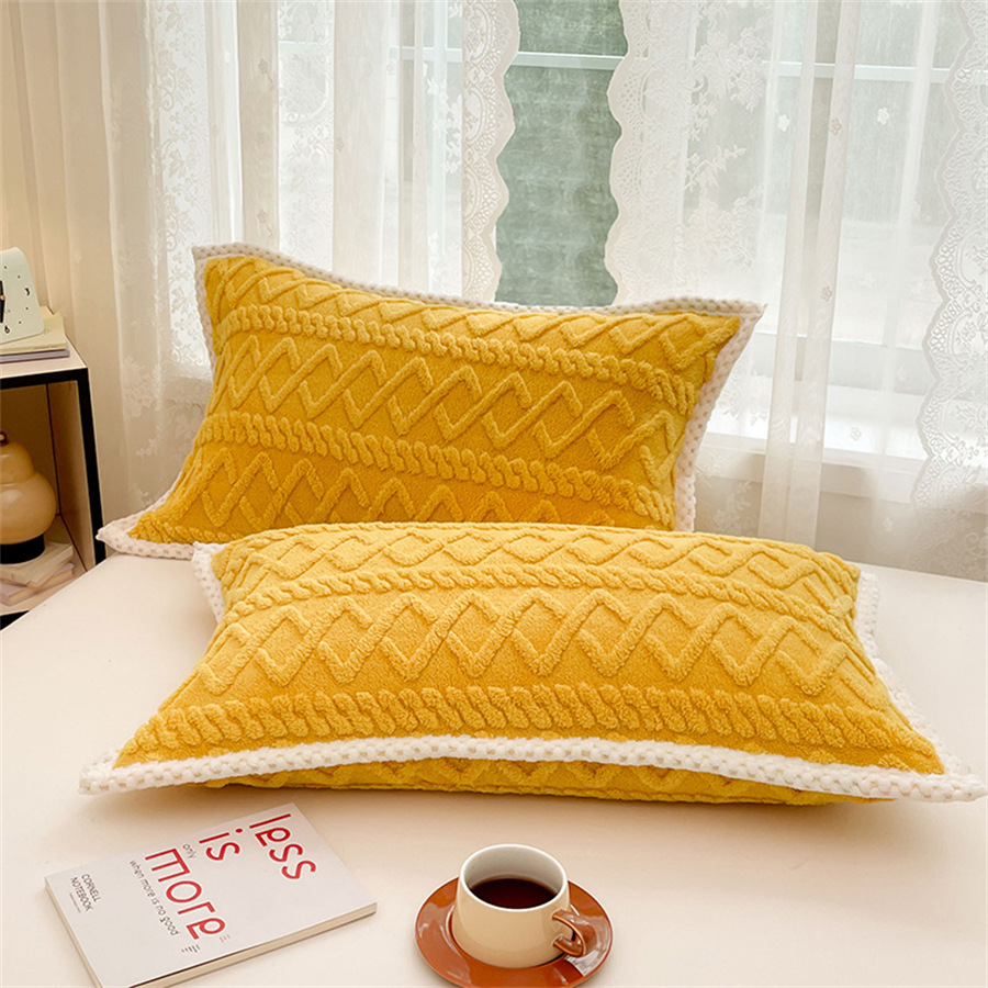 Comercio exterior transfronterizo Tafu Funda de almohada de terciopelo de invierno individual Funda de almohada de terciopelo Funda de almohada Color sólido Funda de almohada de terciopelo cálida y simple
