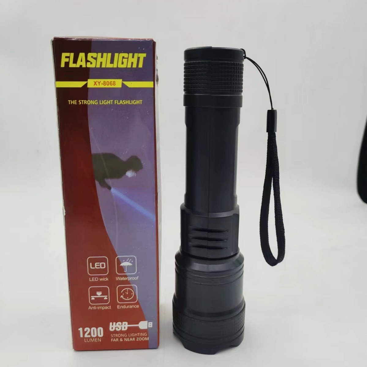 Luz transfronteriza L39 linterna zoom telescópica pantalla de carga de energía iluminación doméstica al aire libre larga duración