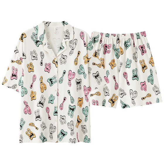 [Antibacterial Xinjiang Cotton] Class A Rack Cotton Short-sleeved Pajamas for Spring and Summer Women's Pure Cotton Thin Casual Home Wear