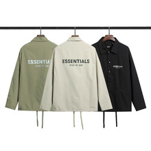25SS高街 FOG复线ESSENTIALS新款3M反光字母LOGO教练夹克风衣外套
