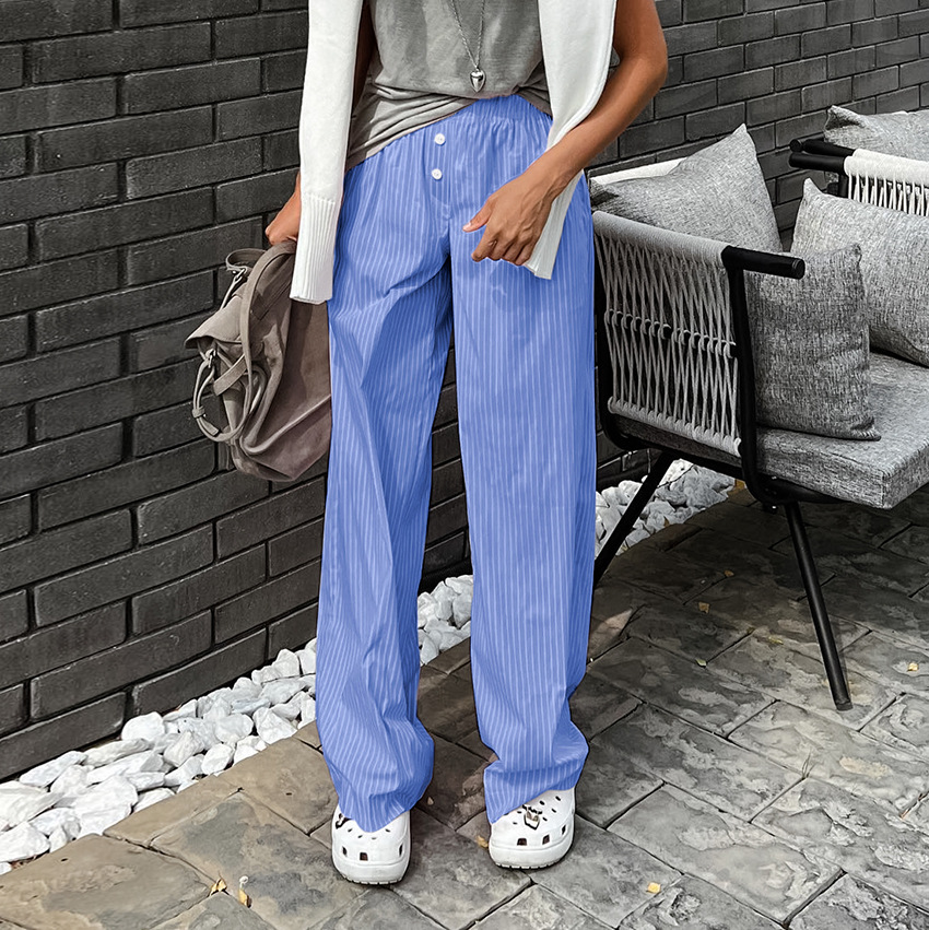 Summer fashionable blue retro trousers