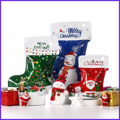 Christmas socks stand-up bag, boots stand-up plastic bag, jewelry ziplock bag, Christmas gift packaging bag