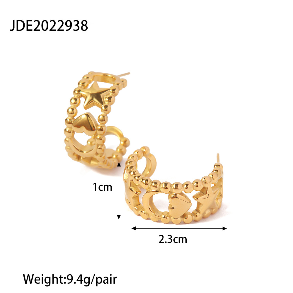 Fashion Geometric Stainless Steel Gold Plated Earrings 1 Pair