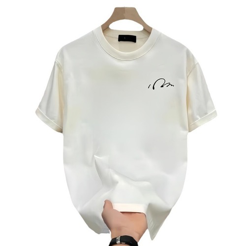 Pure Cotton Men's Crew Neck T-Shirt Top Summer New Casual Trend Loose Short Sleeve Youth Base Layer Leisure Half Sleeve