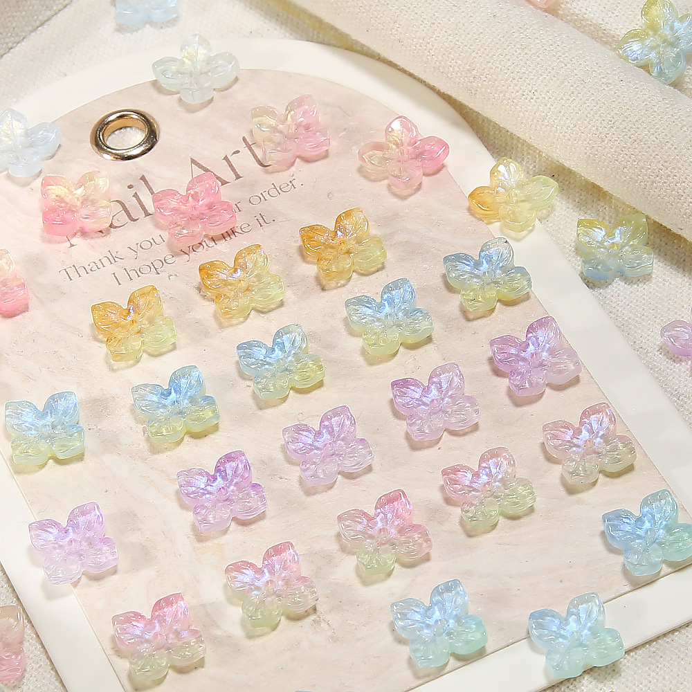 10mm [Hydrangea] gilt fine glassy glass petals handmade diy bracelet beaded hairpin accessories