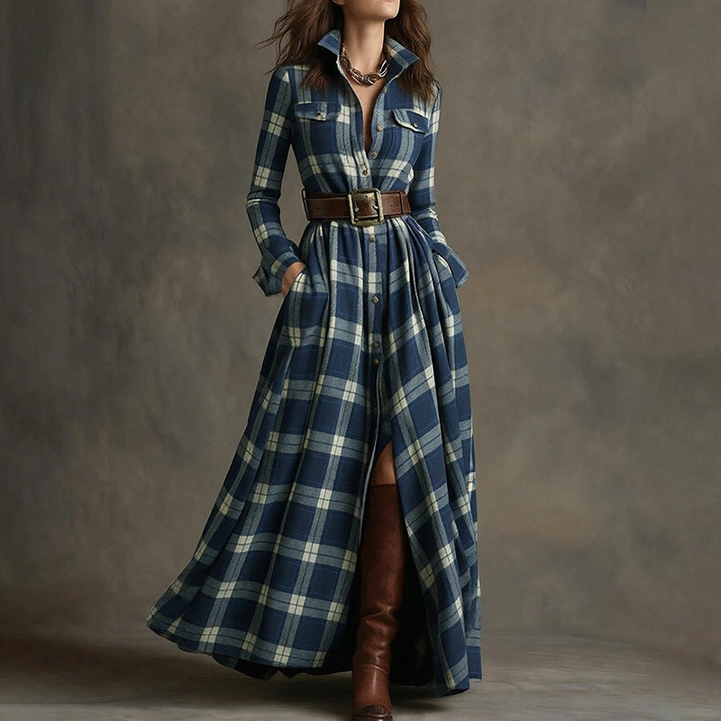 Set gonna francese vintage a quadri svasato e dimagrante donna_voghion.com