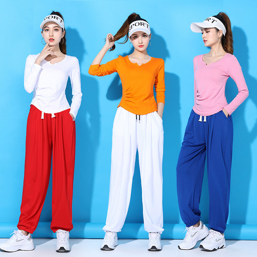 Tingziyi square dance clothing new tops spring and summer cotton T performance modern classical shuffle dance basic training clothes