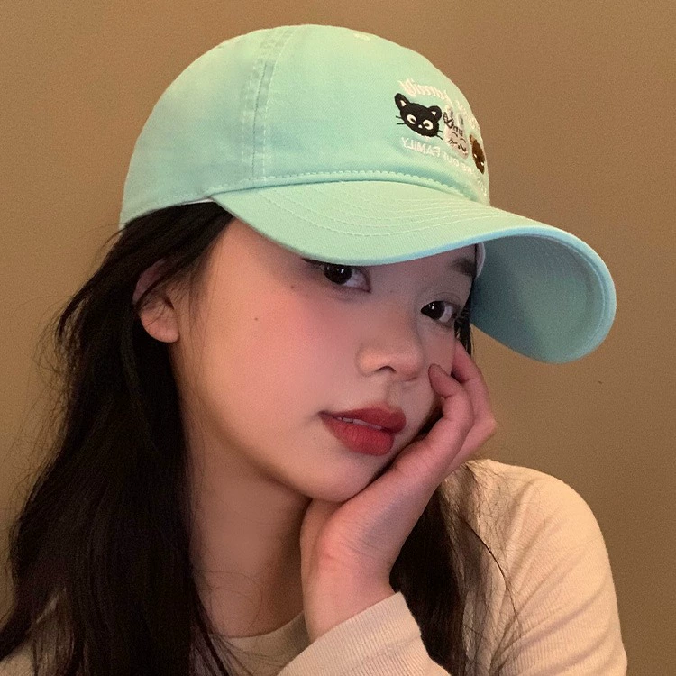 Mint baseball cap, cartoon cute hat, with embroidery