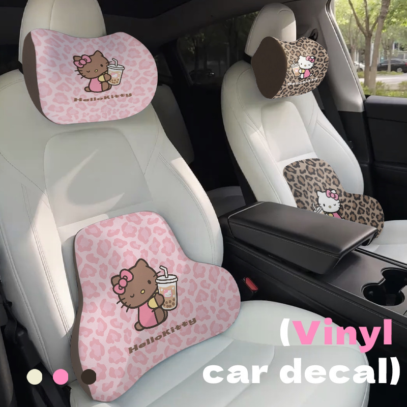 Leopard-themed kitten car headrest and neck pillow, in-car seat neck cushion, high-end and cute, universal headrest and lumbar support Leopard-themed kitten car headrest and neck pillow, in-car seat neck cushion, high-end and cute, universal headrest and lumbar support