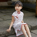 童装女童春季新款中国风丝绸旗袍连衣裙儿童网红洋气夏装汉服襦裙