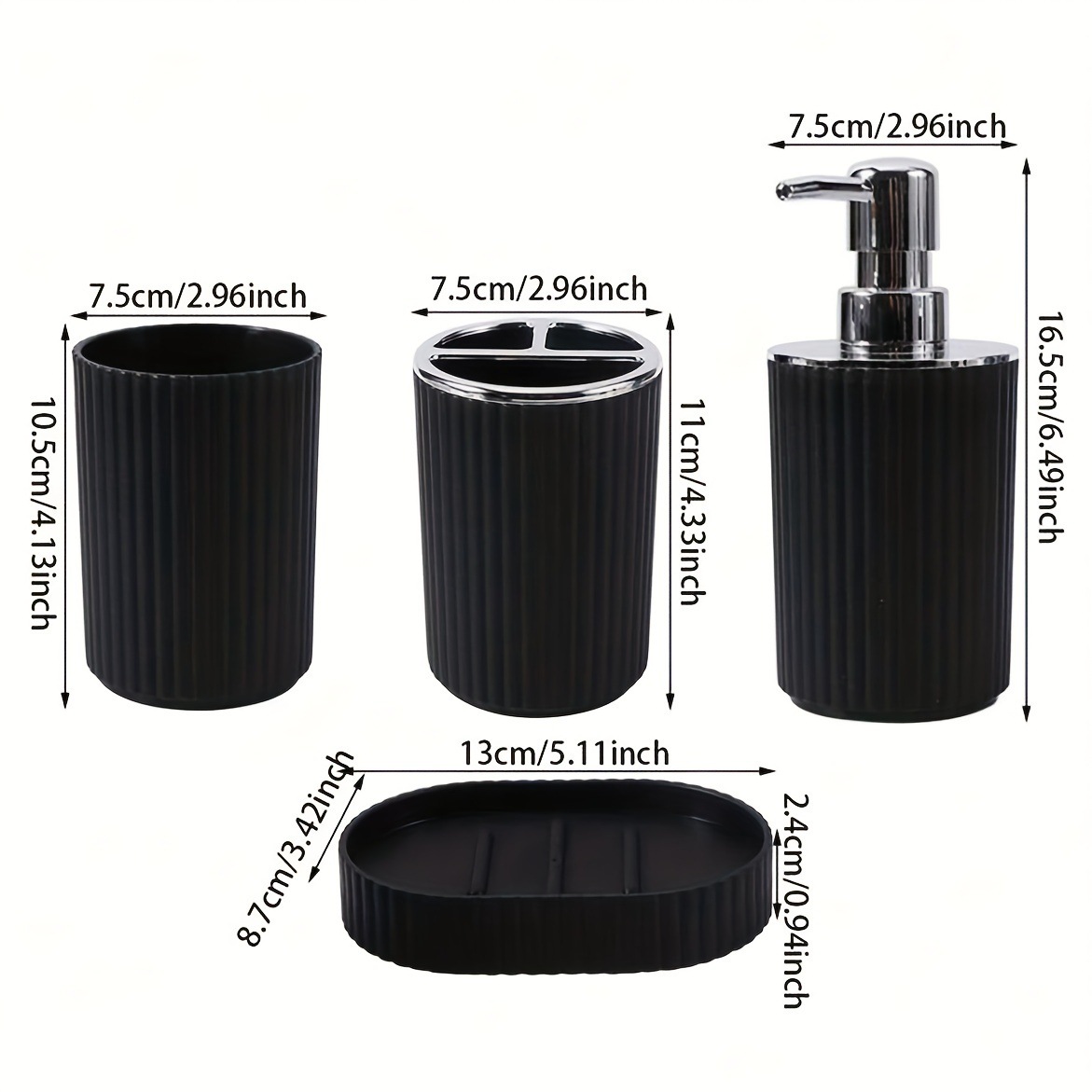 Black Bathroom Kit 4pcs/Set Lotion Botella Toothbrush cepillo de dientes transfronterizo