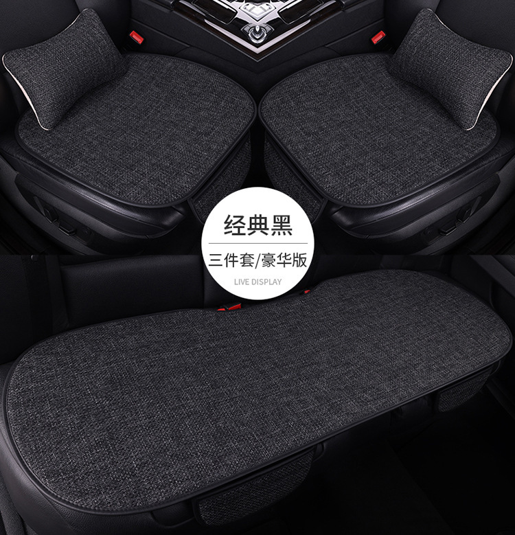 2026 Factory Direct Sales New Model All-Season Linen Cotton Car Seat Cushion Universal Car Seat Cover