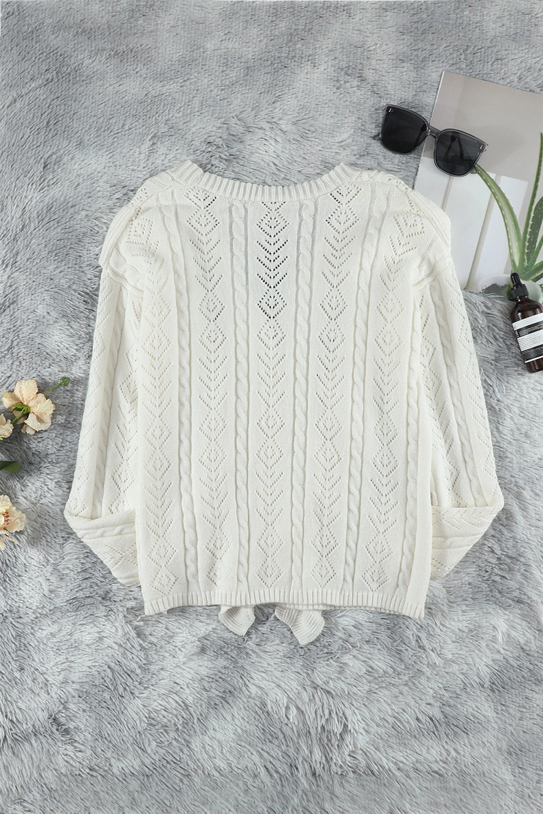 autumn long-sleeved V-neck single-breasted sweater nihaostyles wholesale clothing NSQSY92656