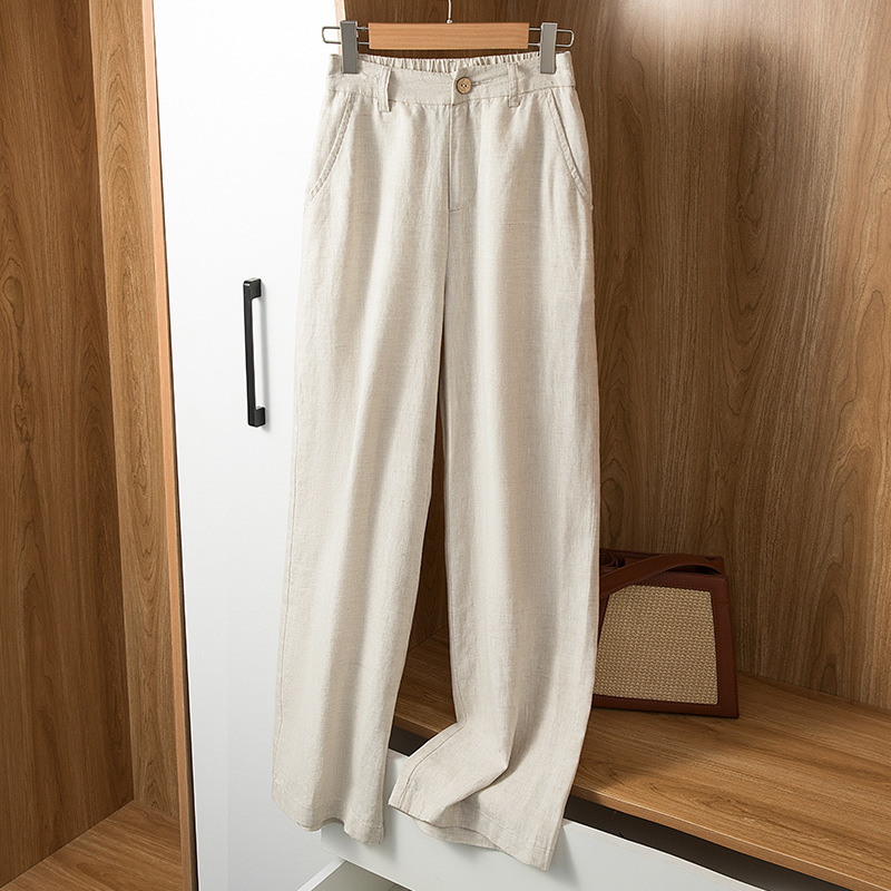 카키색 바지 162 이상 [퓨어 린넨]