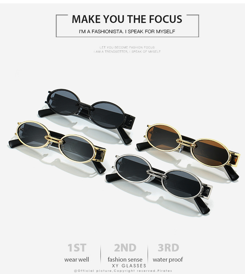 50g Weight Full Frame Glasses Structure Sunglasses Classification PC, UV400 Protection Lens Material Oval Frame Glasses Style Travel, Daily Occasion Geometric Pattern Unisex Gender Hip-Hop, Streetwear Style Grey, Gold Color Hip-Hop Streetwear Geometric PC UV400 Protection Oval Frame Full Frame Women's Sunglasses 1