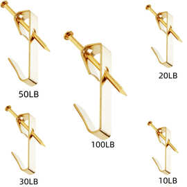 供跨境亚马逊10LB-100LB金属相框挂钩配件图片挂钩五金套件带钉子