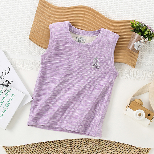Baby's smooth-warm base vest for autumn and winter, boneless, unisex, small and medium children's cashmere and silk thin padded vest