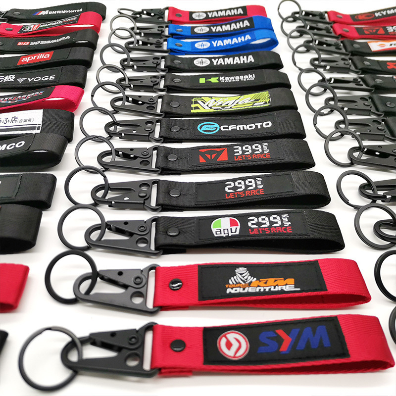 Motorcycle Embroidered Keychain Pendant Suitable for Yamaha, Suzuki, Kawasaki, and Cfmoto Keys to Prevent Loss