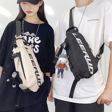 新斜挎包潮男挎包ins肩斜跨胸前包男士腰包出行小包休闲胸包